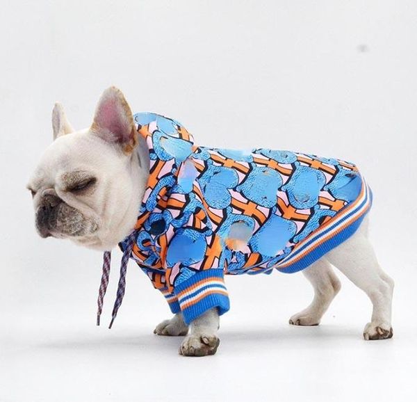 Ropa para perros Sudaderas con capucha Ropa de diseño de moda para perros pequeños medianos Bulldog Chihuahua Traje Abrigo Camisetas jacketes