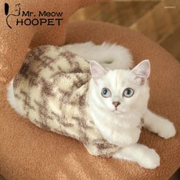 Hondenkleding Hoopet Cat Clothing Herfst en winterpoppen Kittens Anti-Hair Pet Mooie warme kleding