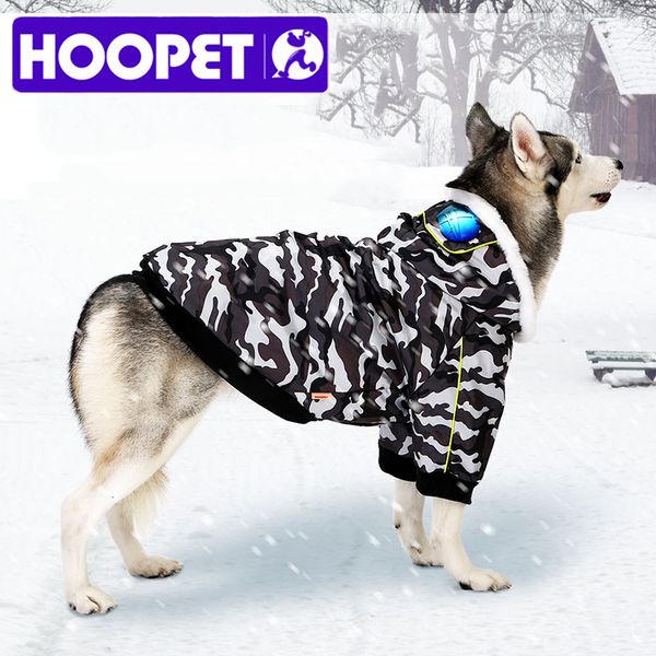 Vêtements pour chiens HOOPET Style vêtements pour animaux de compagnie hiver chaud coton pour grands loisirs Camouflage couleur manteau grand 230628