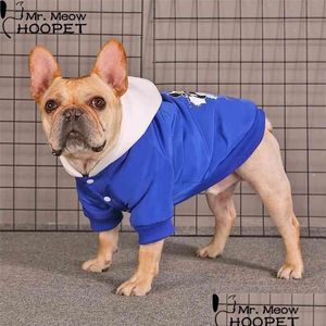 Vêtements de chien Hoopet Winter Pet Coat Dog Cat Sweat à capuche Vêtements Vêtements Bldog Schnauzer Corgi Veste chaude Petit 210804 Drop Livraison Accueil Ga Dh3Xq