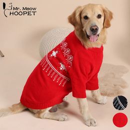 Vêtements pour chiens Hoopet hiver pull doux pour gros chiens flocon de neige vêtements chauds pour animaux de compagnie épaissir la veste de fête de Noël pour les fournisseurs de chiens de chats Ragdoll 231027