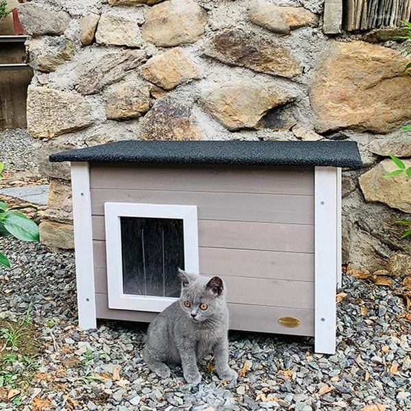 Ropa para perros Casa al aire libre A prueba de lluvia Jaula para gatos Errante Criadero Nido Invierno Cálido Cama para mascotas