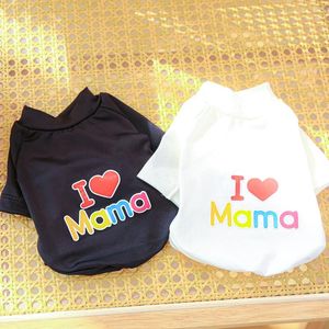 Vêtements de chien j'aime maman papa papa petite chemise maman chiot t-shirts