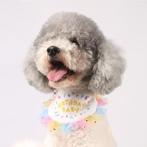 Ropa para perros Accesorios INS Fiesta de feliz cumpleaños Pajarita Babero Cachorro Chihuahua Yorkshire Cat Slobber Bufanda para perros pequeños