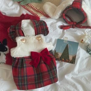 Vêtements pour chiens INS année de Noël oreilles de lapin jupe à bretelles chaud Bichon Teddy chien jupe vêtements pour animaux de compagnie vêtements pour chiens vêtements d'hiver pour animaux de compagnie 231030