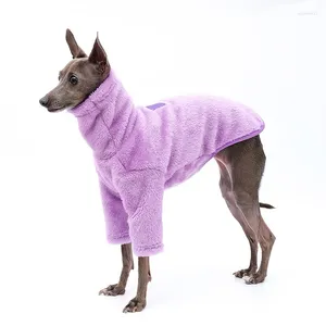 Ropa para perros Ropa de galgo italiano Invierno Cálido Doble Lado Terciopelo Suave Fleece Sudadera con capucha Whippet Lingtons Turtleneck