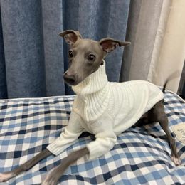 Vêtements de chien Italien Greyhound White Coutre à col roulé à manches longues à manches longues à manches longues Bellington
