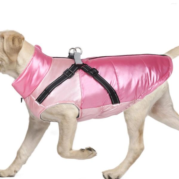 Vêtements pour chiens Veste imperméable d'hiver manteau de pluie automne et vêtements pour animaux de compagnie harnais tissu imperméable ventre élastique