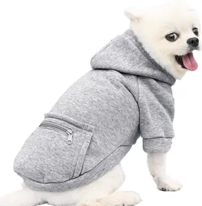 Hondenkleding Jecikelon huisdier koud weer jas met zak winter hoodie warme puppykleding voor kleine honden chihuahuakleding