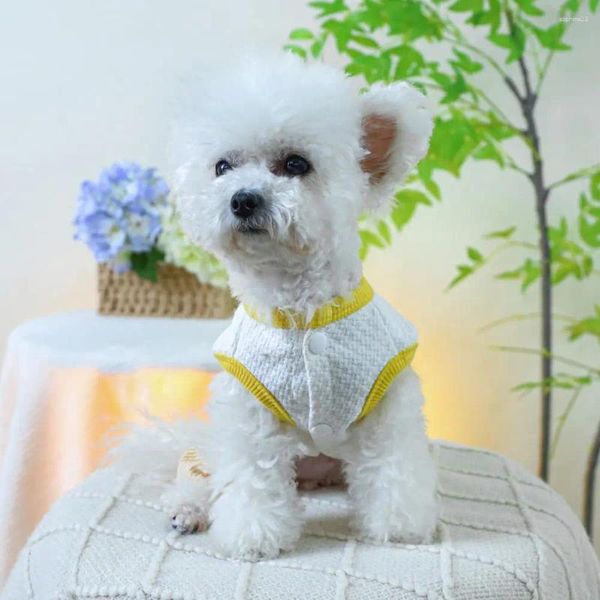 Vêtements pour chiens Combinaison Couleur-Blocage Design Pet Confortable Petit Body Costume Mignon Col Rond Pour Fournitures