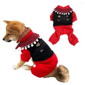 Vêtements pour chiens Combinaison d'hiver confortable Barboteuses Super doux Chiot avec fermeture à bouton Coupe-vent Chaud pour Noël Vêtements pour animaux de compagnie