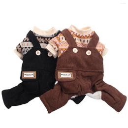 Hondenkleding jumpsuit trui corduroy broek winterjas jaket puppy overalls jaket puppy