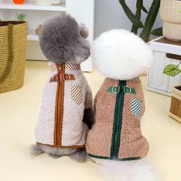 Vêtements de chien Combinaison hiver chaud en peluche vêtements pour animaux de compagnie pour petits chiens chiot chat pyjamas avec anneaux D Chihuahua Costume Yorkie Onesie