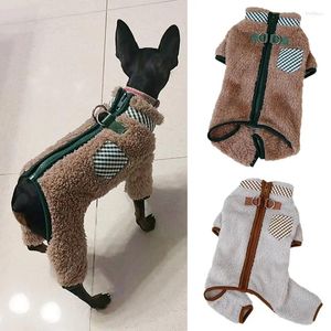 Vêtements pour chiens Combinaison avec boucle de traction Vêtements d'hiver pour animaux de compagnie Salopette en polaire chaude pour petits chiens Malinois Chihuahua Manteau de vêtements pour chiots