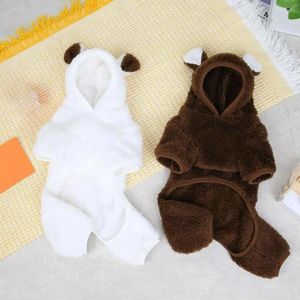 Ropa para perros Kawaii Bear Molding Mono Invierno Ropa cálida para perros pequeños Fleece Pijamas para mascotas Traje de Chihuahua Yorkie Puppy Coat