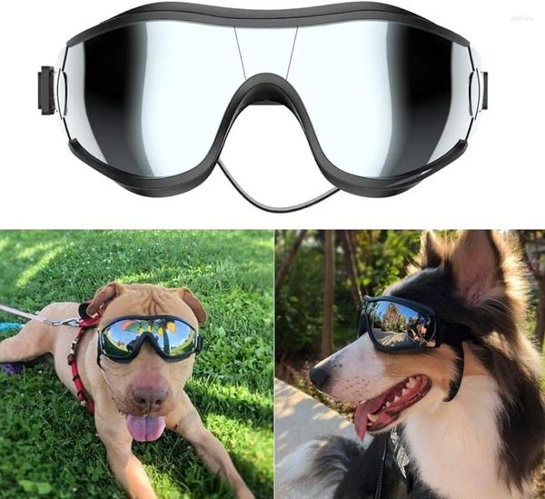 Vêtements pour chiens Klym Goggles Vent / poussière / Protection de brouillard Verres pour animaux de compagnie avec sangle réglable pour moyen ou grand (paquet de 1)