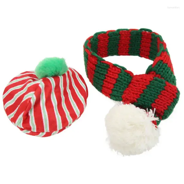 Juego de sombrero de punto de ropa para perros adorable fácil de usar kit de bufanda de mascotas limpio