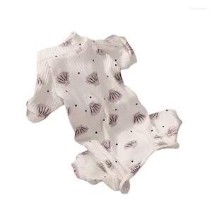Vêtements pour chiens salopette tricotée pour petits chiens moyens pyjamas féminins mignon imprimé chiot sweat shirt sans poils chat barboteuse teckel Onesie