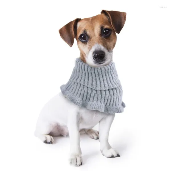 Ropa para perros Bufandas para mascotas suaves de punto para gato Elástico Clásico Cachorro Cuello Calentador Bufanda Durable Orejeras Suministros