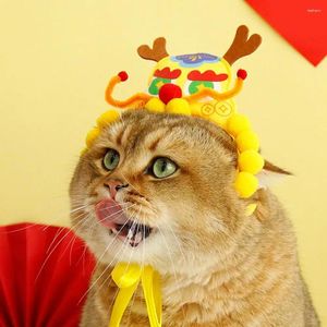 Ropa para perros con cordones Sombrero para mascotas Dragón chino Sombreros festivos para gatos Perros Año Celebración Disfraz Mascotas Festival