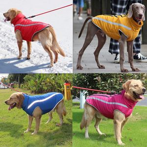 Vêtements pour chiens Grand manteau de chien hiver chaud vêtements de chien imperméables veste pour animaux de compagnie polaire laine épaissie conception réfléchissante de haute valeur charge extérieure 230830