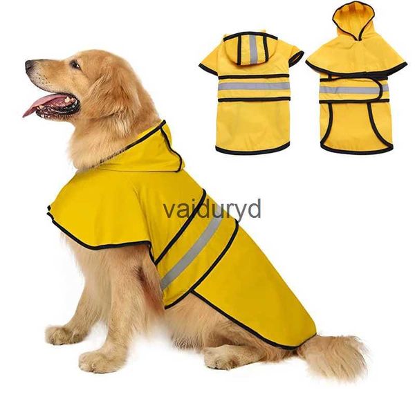 Ropa para perros Perros grandes Impermeable para cachorro Golden Retriever Franch Bulldog Pug Poncho Reflectante Perro Raincape Impermeable Ropa para perros Yorkvaiduryd