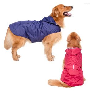 Appareils pour chiens Grand imperméable Super imperméable à capuche Veste de pluie Réflexion Pet Vêtements d'animaux Golden Retriever Labrador 3XL-6XL