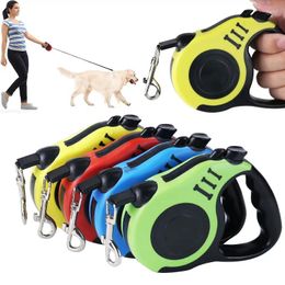 Vêtements de chien Laisse 3m 5m Durable Automatique Rétractable Nylon Chat Extension Extension Chiot Marche Courir Roulette Pour