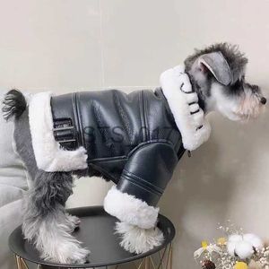 Habitant pour chien Motorcycle de cuir et manteau vêtements pour animaux de compagnie chiens épaissis les vêtements de chien français bulldog mode automne hiver noir mascotas l231225