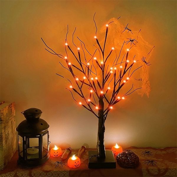 Chien Vêtements LED Bouleau Arbre Lumière Halloween Décorations De Fête DIY Ornements Suspendus Paysage Veilleuses Maison Table Enfants Cadeau Lampe 220921