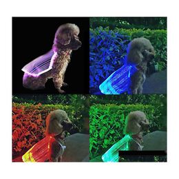 Ropa para perros Led Brillante Gato USB Recargable Colorf Antilost Luminoso Suministros para mascotas Drop Entrega Home Garden Dh4Bz