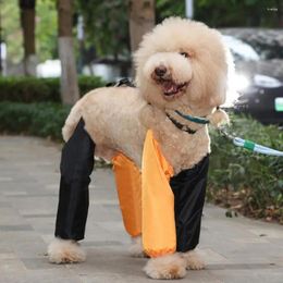 Moiffes de vêtements pour chien Moiffes imperméables Anti-Dirty Manches pour protection extérieure Pantalon pour animaux de compagnie réglable avec col