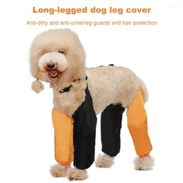 Mangas de la pierna de ropa para perros para la lluvia impermeable antideslizante protección al aire libre pantalones de mascotas ajustables con cuello prevenir