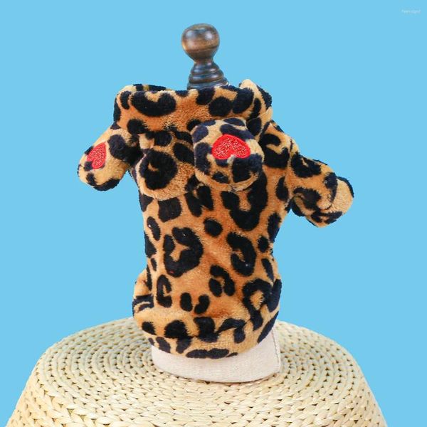 Vêtements pour chiens imprimement léopard des vêtements de chat à deux pieds