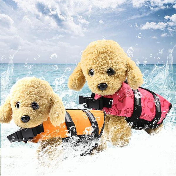 Ropa para perros, chaleco salvavidas, protector de seguridad, protector de traje de baño con rayas reflectantes/cinturón ajustable para