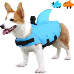 Hondenkleding Laspookachtig Honden reddingsjack Shark Dog Rescue Vest Harness Floating Preserver Swimsuit Safety Pet Zomerkleding voor zwembad 230327