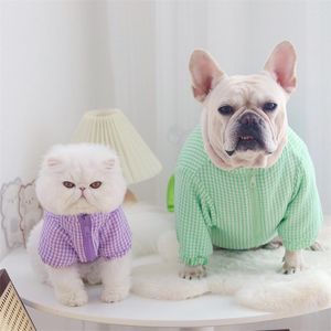 Vêtements pour chiens Cardigan pour animaux de compagnie de couleur claire avec manteau à glissière Pull pour chat 3 couleurs disponibles maintenant Reportez-vous au guide des tailles ci-dessous