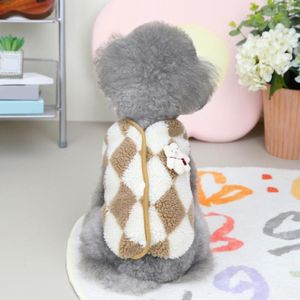 Hondenkleding Lichtgewicht Mooie diamant rooster Coral Fleece Pet Jacket Niet-allergisch cartoonpoppatroon voor Cat