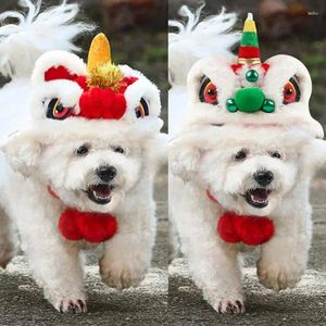 Ropa para perros Sombrero de danza del león 2024 años Mascota Multifuncional Invierno para bodas Fiestas de Halloween Cumpleaños