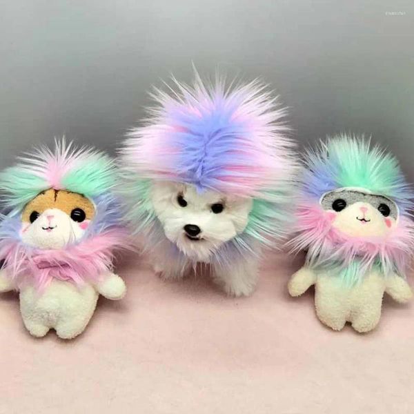 Ropa para perros lion en forma de gato forma de disfraz de cosplay lindas pelucas de gato para fiestas de halloween disfraces festivos pequeños