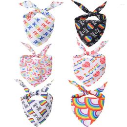 Vêtements pour chiens Love Is Bandana Pride Mois Juin Rainbow Gay Lesbian Pet Puppy Collier Écharpe RRA539