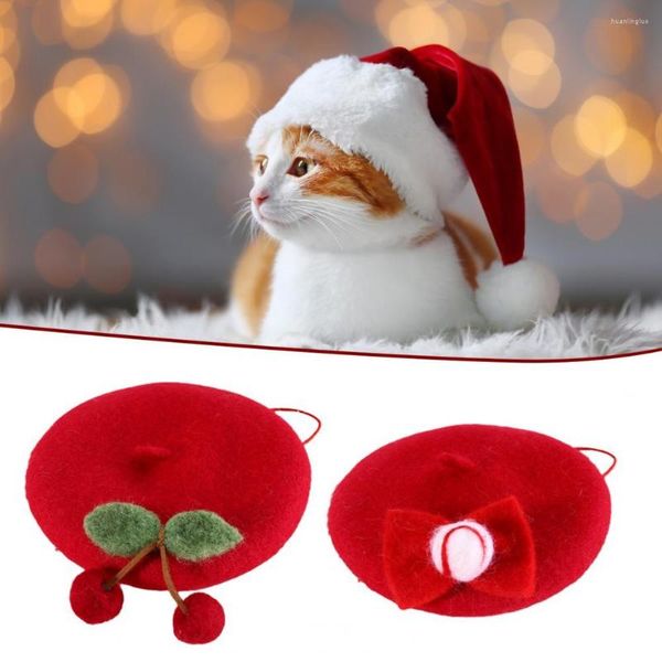 Ropa para perros Gato encantador Boina Tacto suave Color brillante Sombrero para mascotas Sombrero Pintor Lana