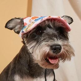 Vêtements de chien Belle pointe Chapeau de dessin animé Impression Polyester Bowknot Imprimer Pet Sun Dogs Dress Up