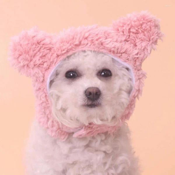 Ropa de perro encantadora gorro de dibujos animados de mascotas súper suaves mantén un tocado de piel cálido para la piel con orejas de oso regalo