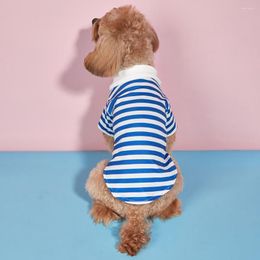 Vêtements pour chiens Lovely Pet Cat Navy Striped Blouse Pull Adorable Shirt Top Daily Wear