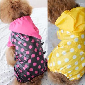 Vêtements de chien Belle Polka Dot Pet Raincoat Combinaison imperméable Manteau de pluie Vêtements de sécurité Vêtements de pluie pour Yorkshire Terrier Gear