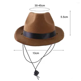 Vêtements de chien charmant chapeau de chiot Cat de cowboy tout apparié avec une corde réglable Po Prop pour la sortie