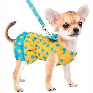 Hondenkleding Luxe strikjurk voor kleine honden Zomer Yorkie Chihuahua Meisje Puppykleding Prinses Harnas en riemset