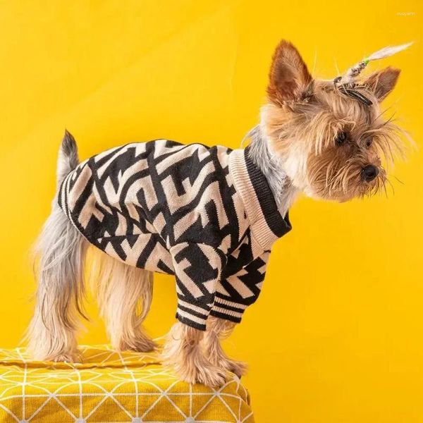 Ropa para perros ropa de ropa de lujo ropa para mascotas otoño invierno bichon teddy oso schnauzer gato diseño clásico suministro de moda