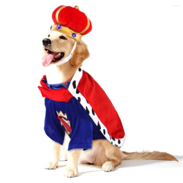 Ropa para perros Ropa de lujo Ropa para mascotas Cosplay Juego de rol Capa Rey Traje Disfraz de Halloween Disfraz de fiesta